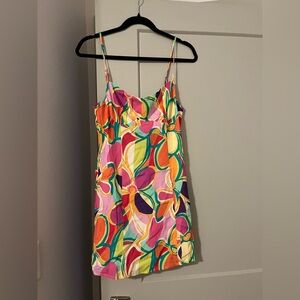 Colorful Abstract Floral Slip Dress